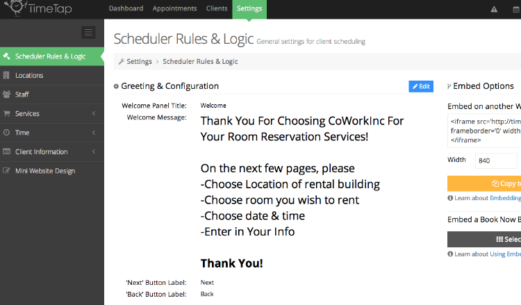 scheduler rules and logic page