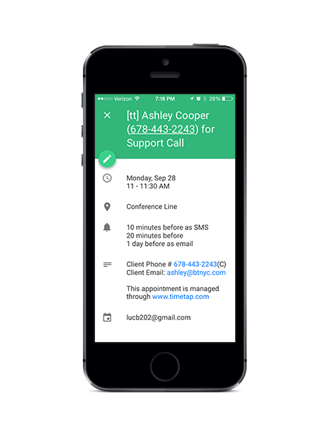 Import appointments with Google Calendar integration