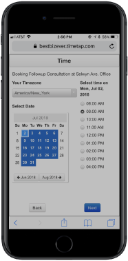 Set up online appointments with real-time scheduling