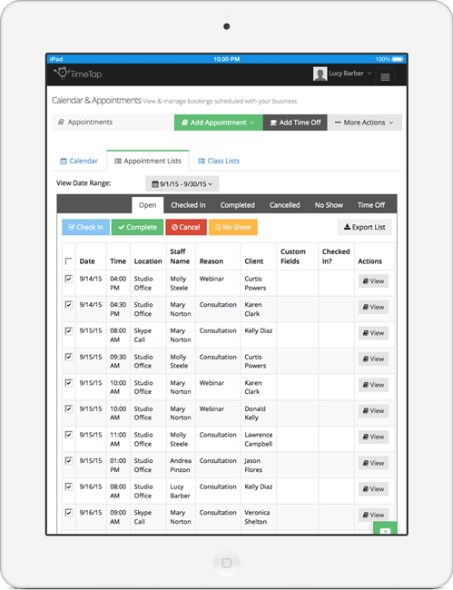 Manage your appointment schedule